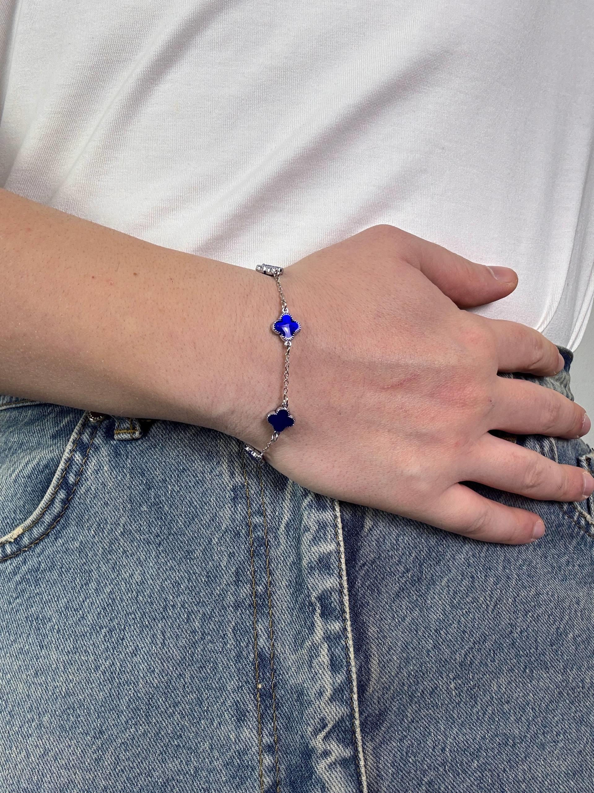 Navy Blue Clover Bracelet