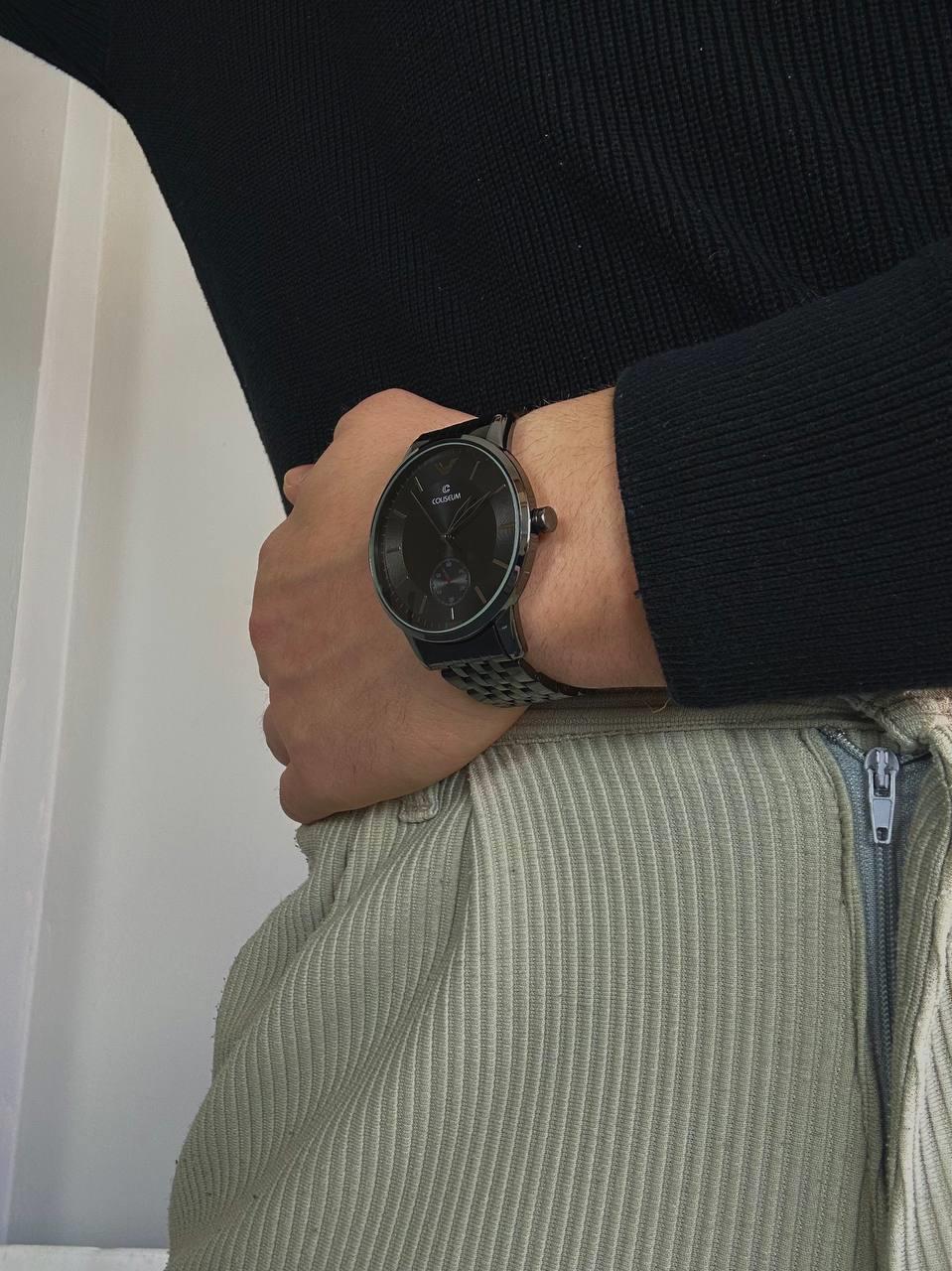 Silver Black Cord Vintage Wristhwatch