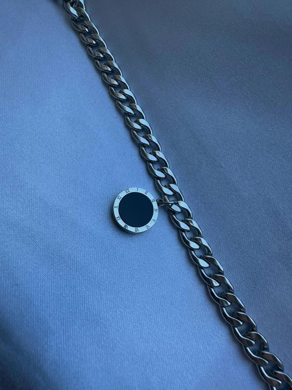 Silver Black Stone Bracelet