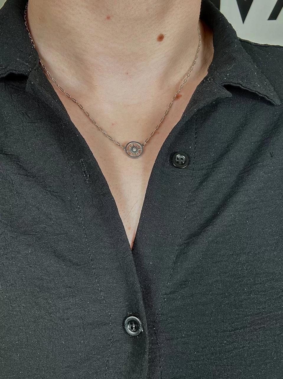 Silver Compass Necklace