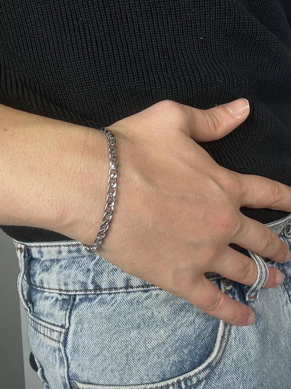 Silver Flat Chain Bracelet