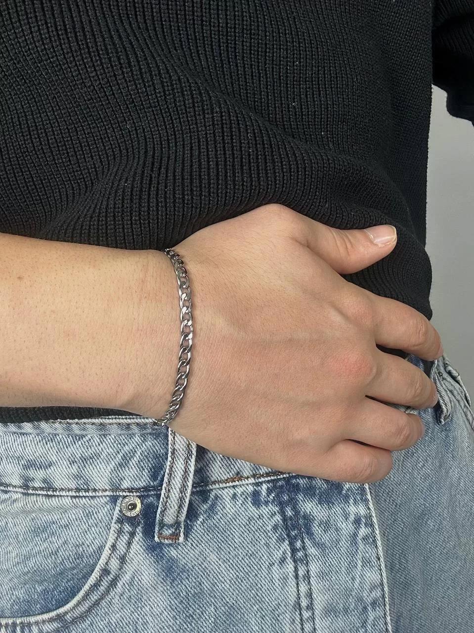 Silver Flat Chain Bracelet