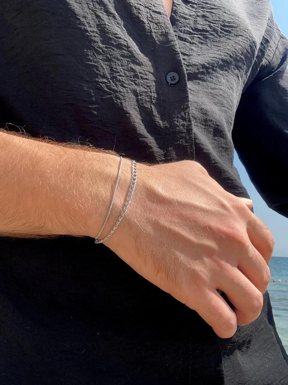 Silver Single Chain Pipe Bracelet