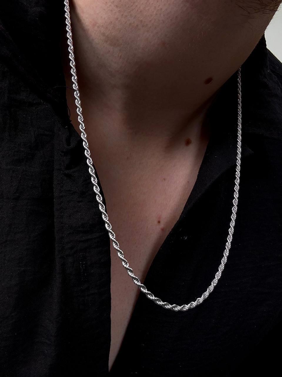 Silver Slim Auger Chain
