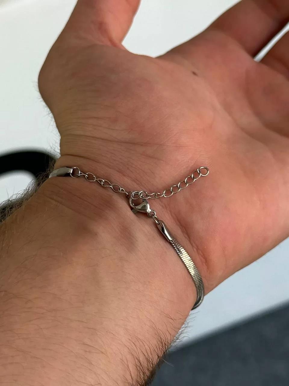 Silver Slim Square Bracelet
