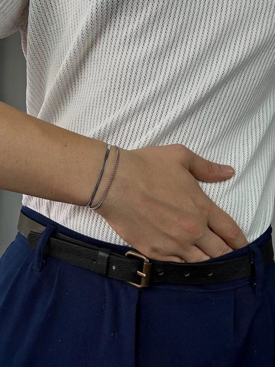 Silver Slim-Thick Bracelet