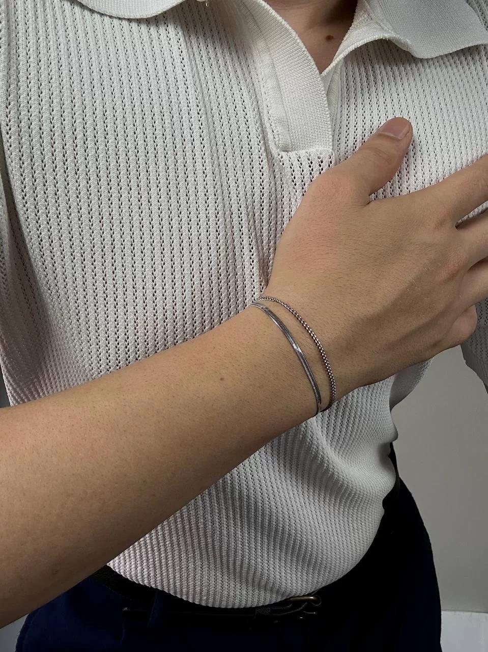 Silver Slim-Thick Bracelet