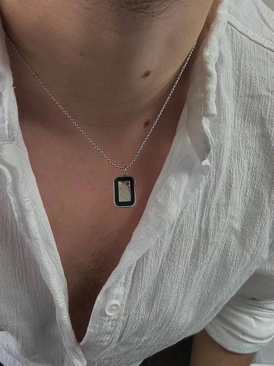 Silver Square Necklace