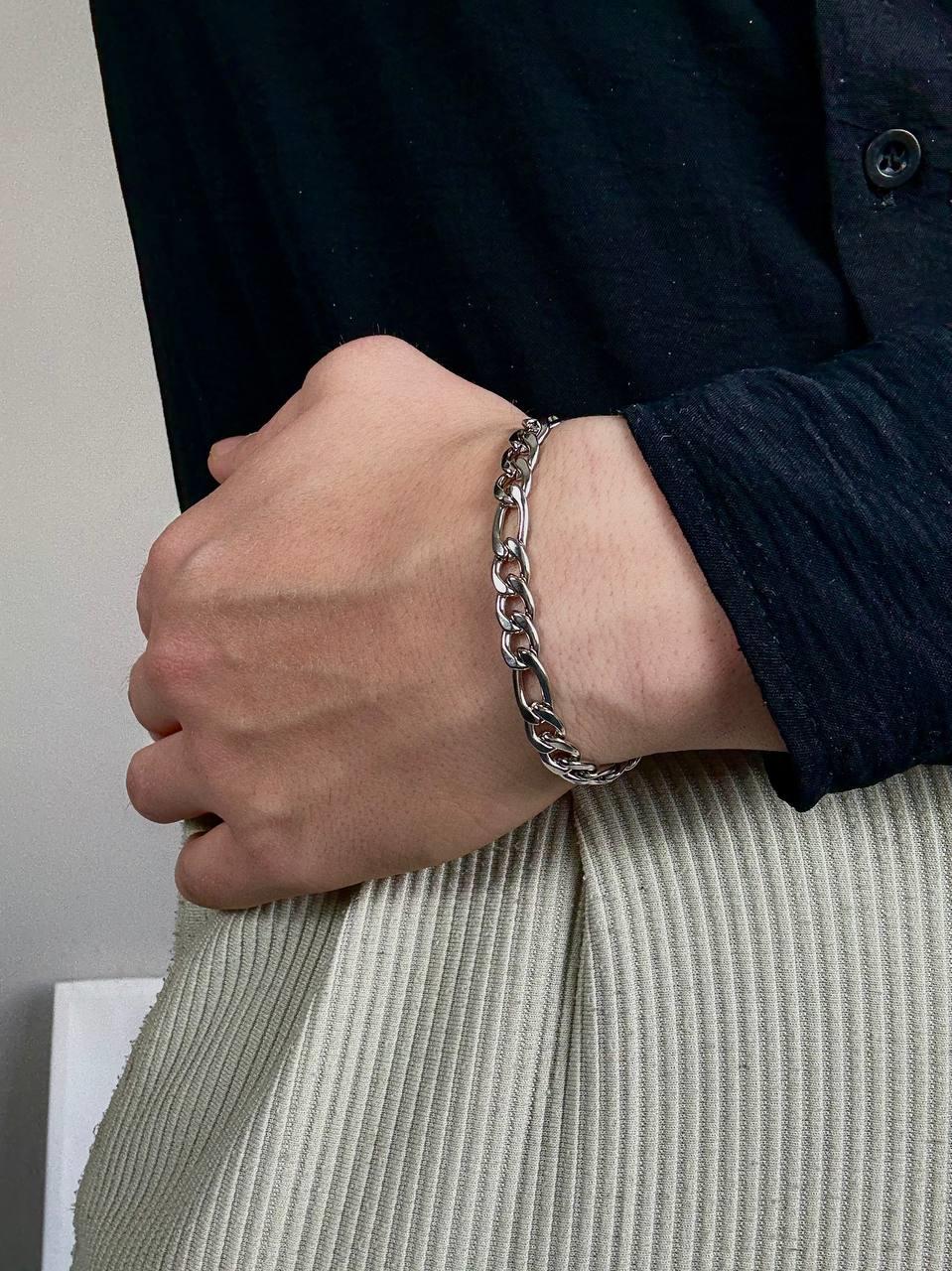 Silver Thick Figaro Bracelet