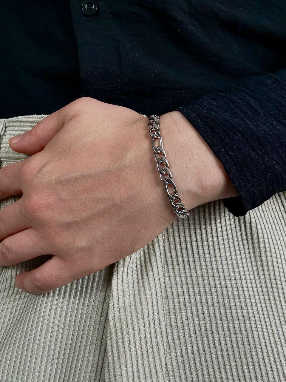 Silver Thick Figaro Bracelet