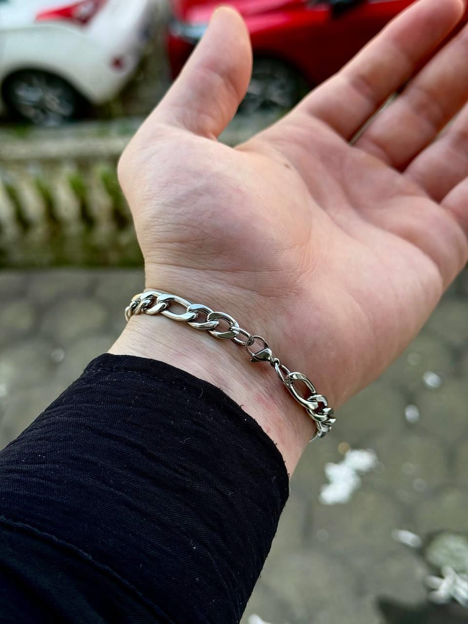 Silver Thick Figaro Bracelet