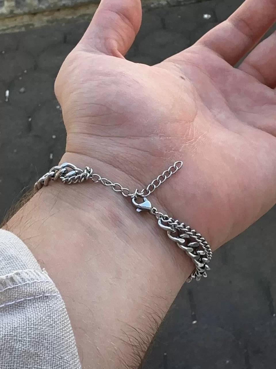 Silver Two Chain Bracelet