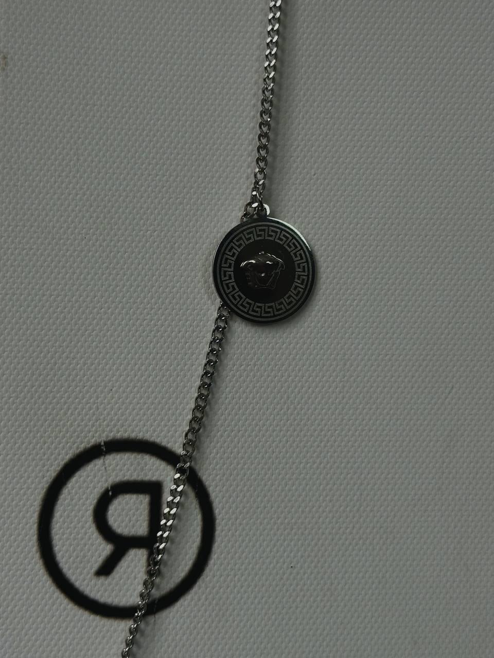 Silver Versace Relief Necklace