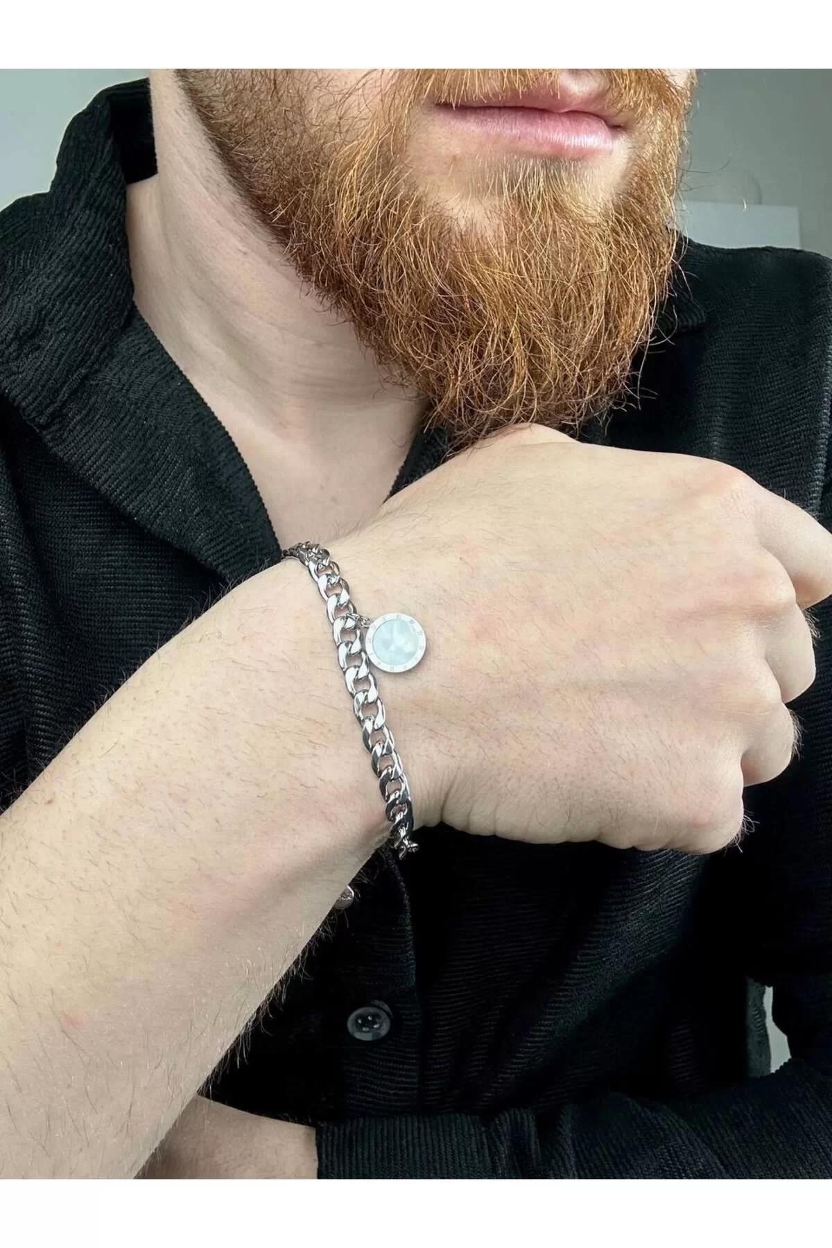 Silver White Stone Bracelet