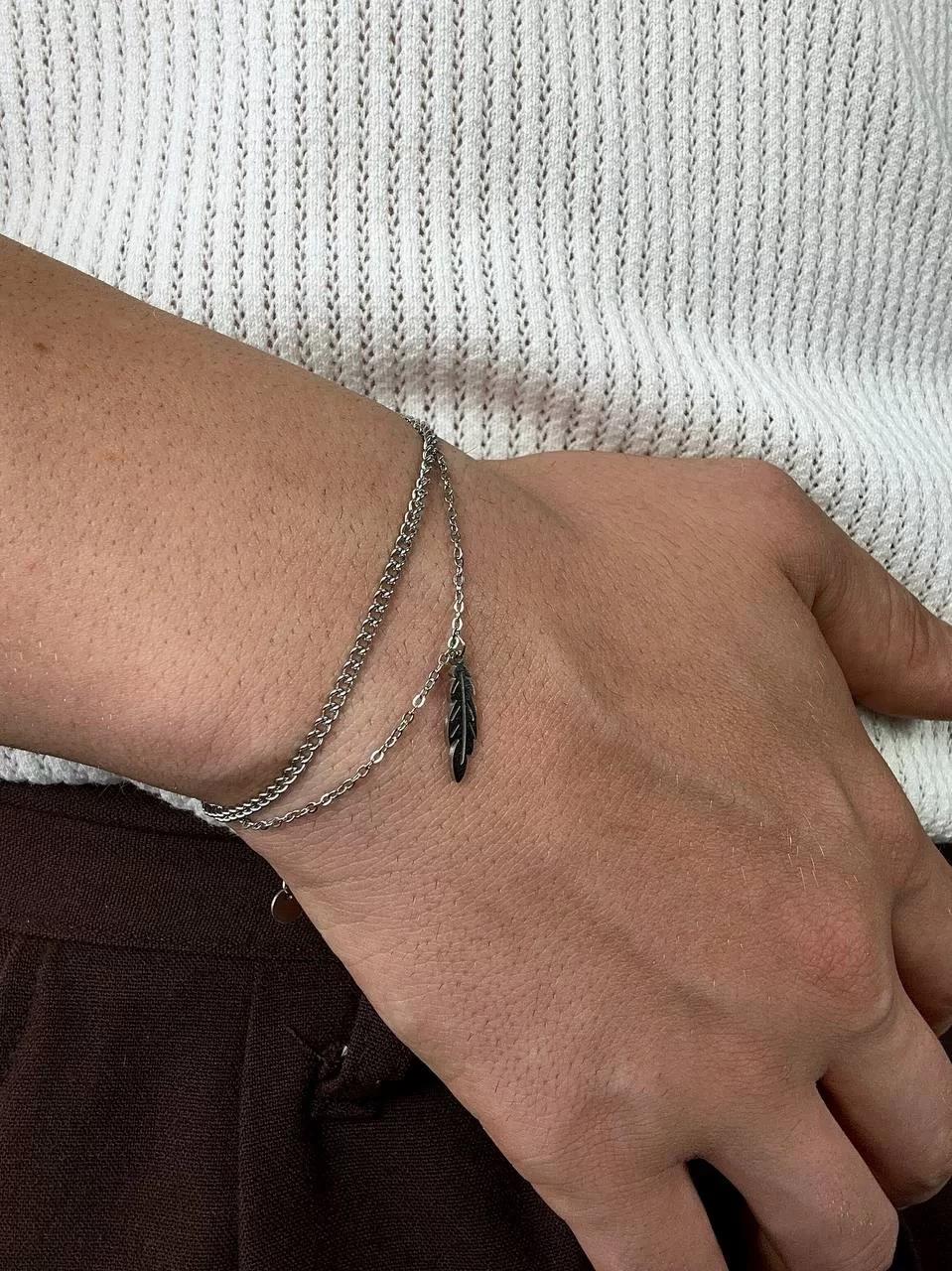 Two Chain Leaf Bracelet