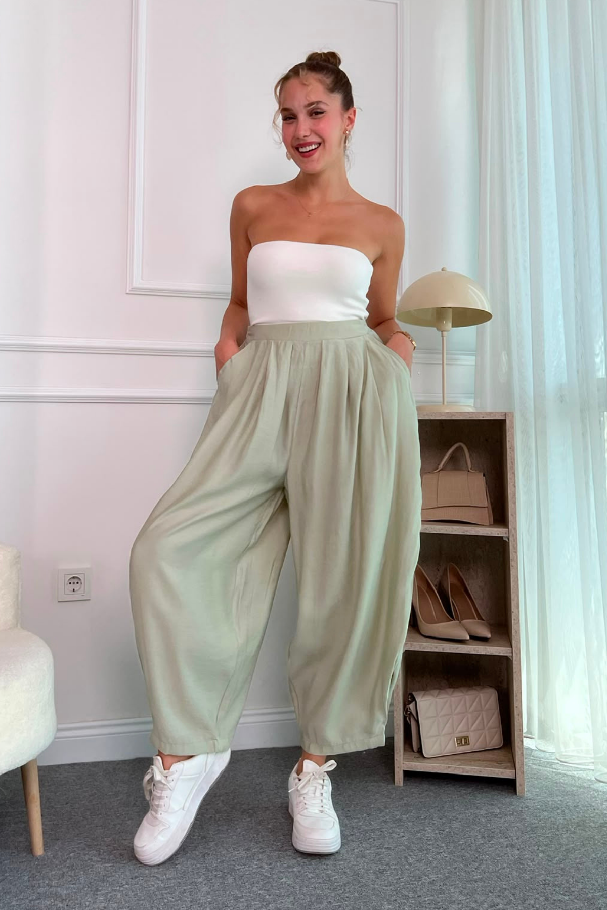 Cepli Modal Pantolon - YEŞİL