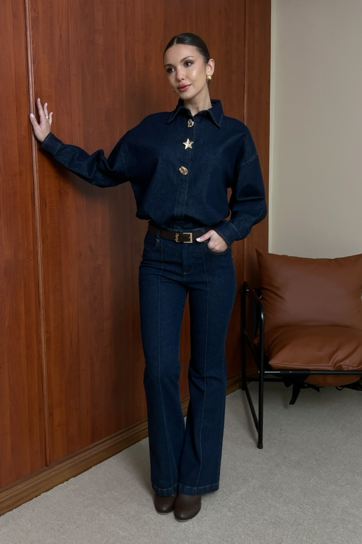 Çimalı İspanyol Jean - LACİVERT
