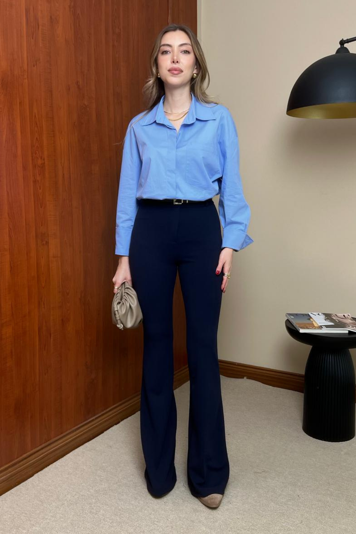 İspanyol Paça Kumaş Pantolon - LACİVERT