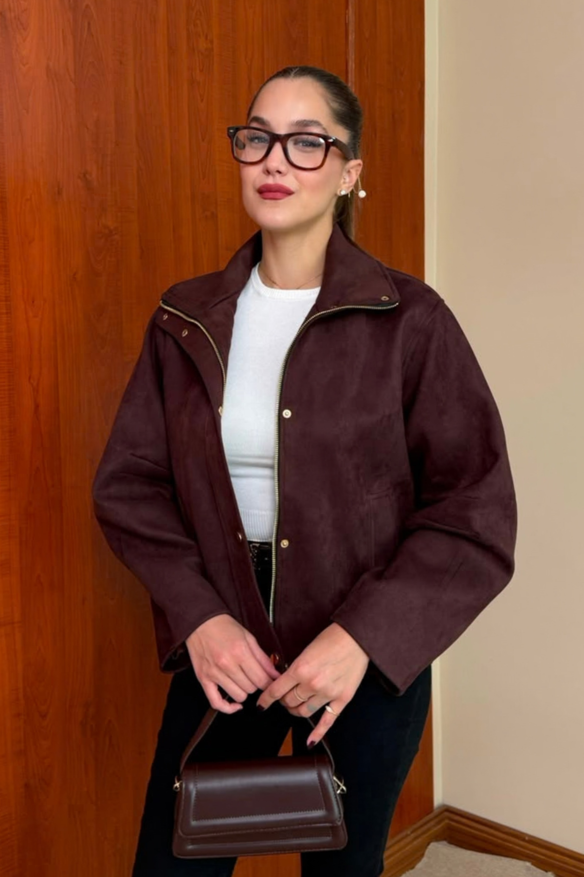 Süet Ceket - BORDO