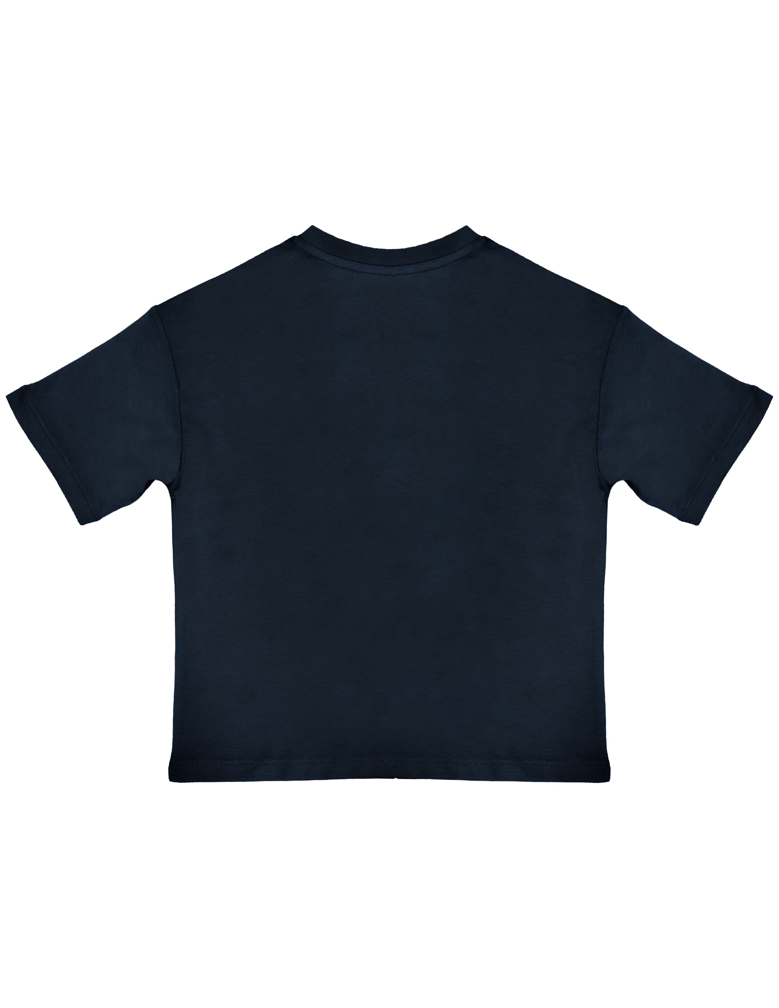 Basic Çocuk Oversize Baskılı Lacivert T-shirt