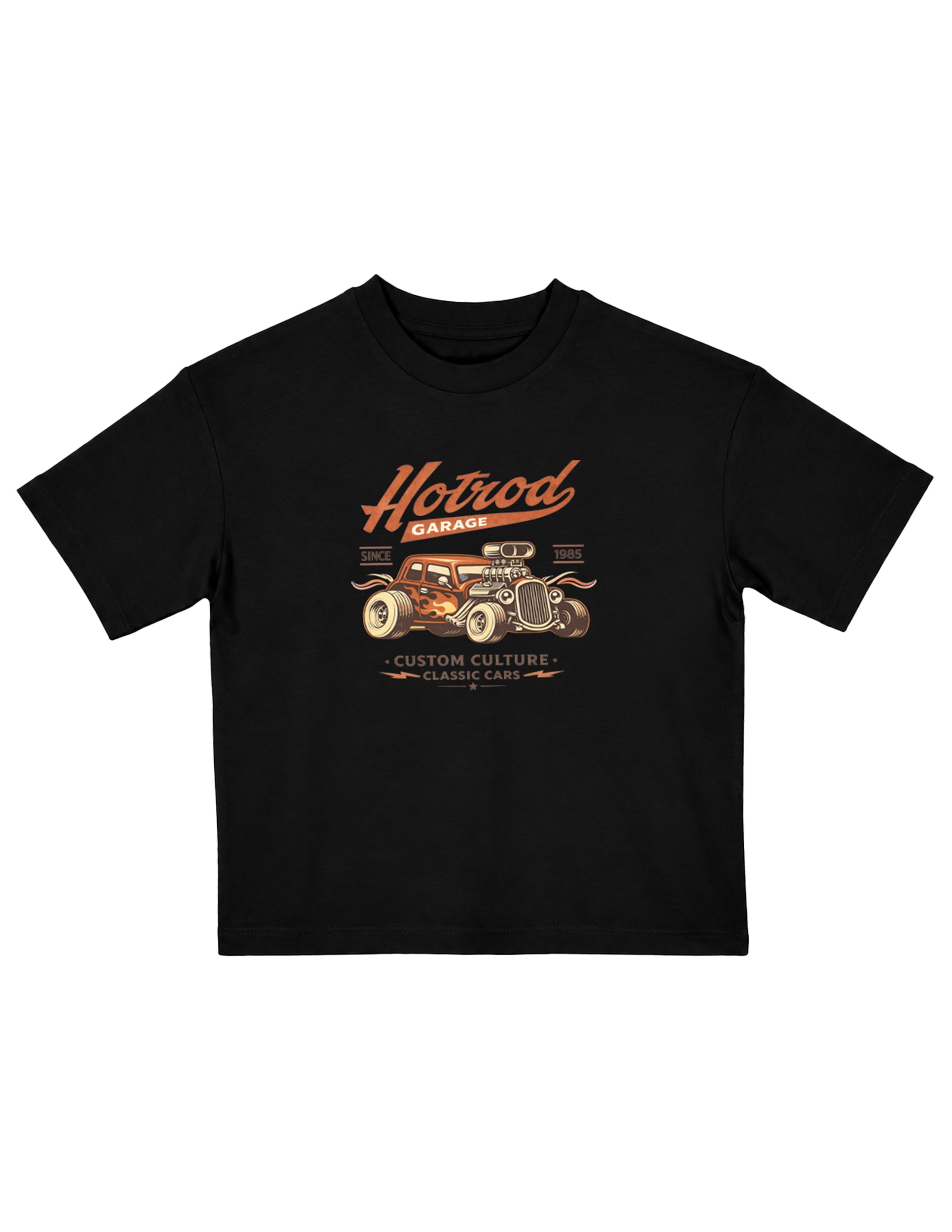 Basic Çocuk Oversize Baskılı Siyah T-shirt