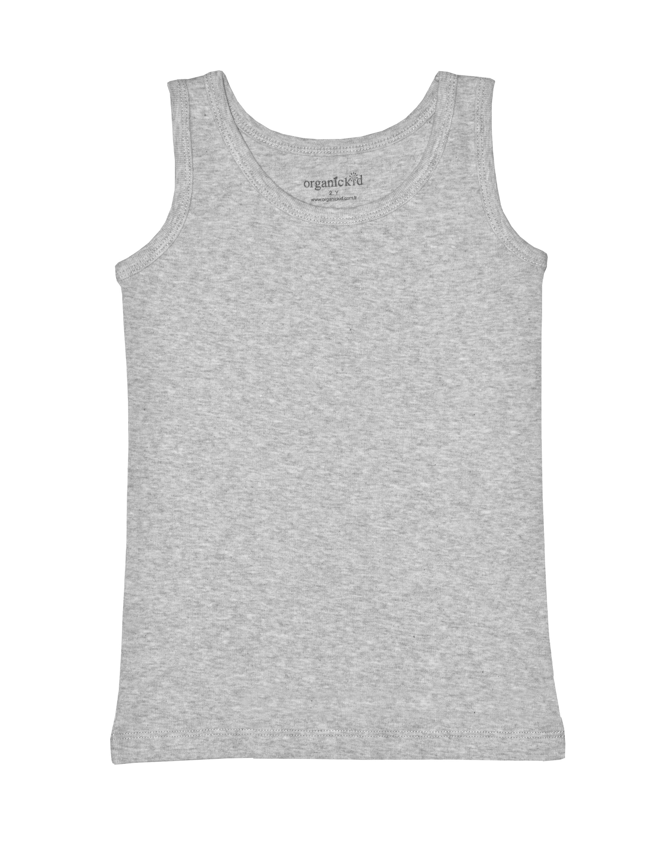 Basic Cotton Erkek Çocuk Gri Atlet Seti 3lü