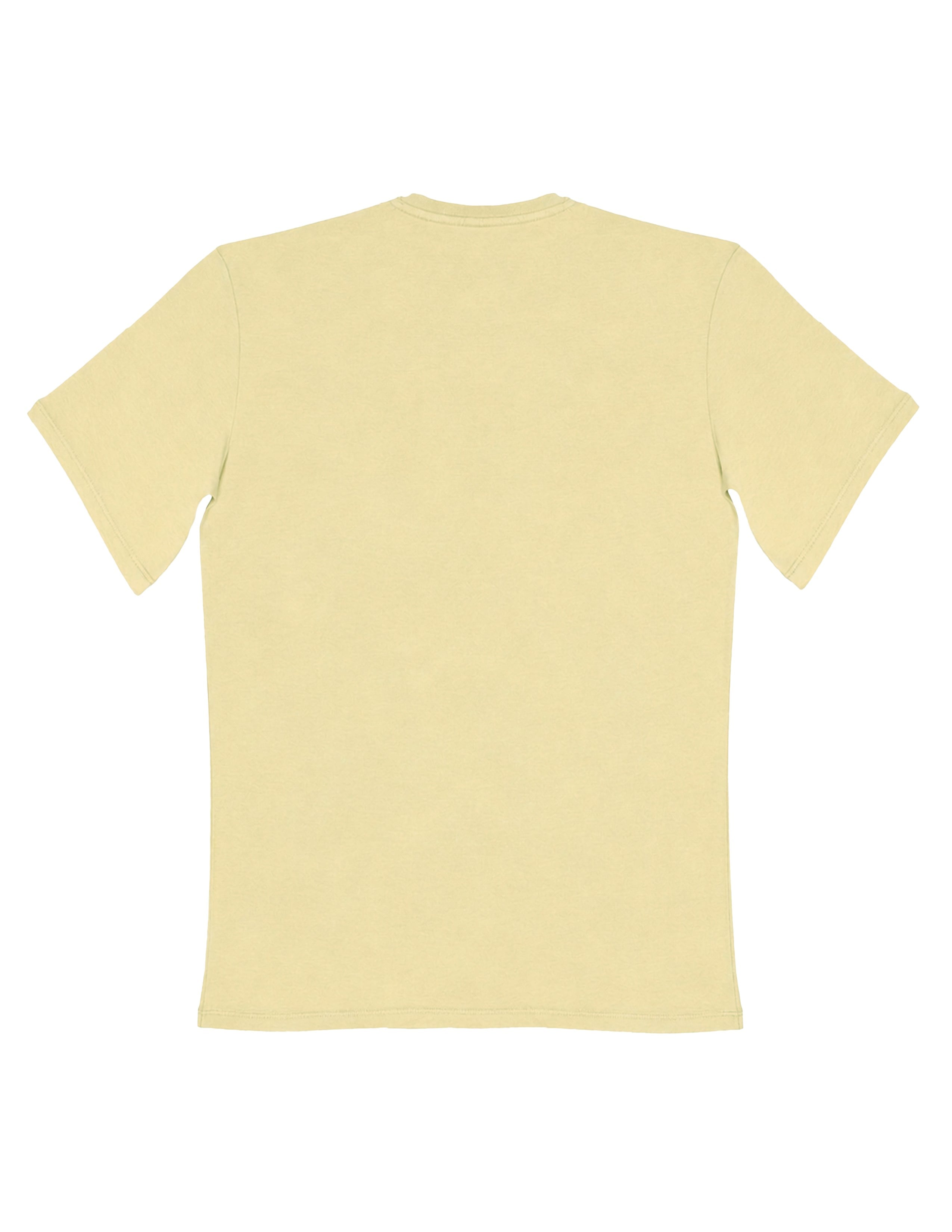 Basic Erkek Bisiklet Yaka Baskılı Bej T-shirt