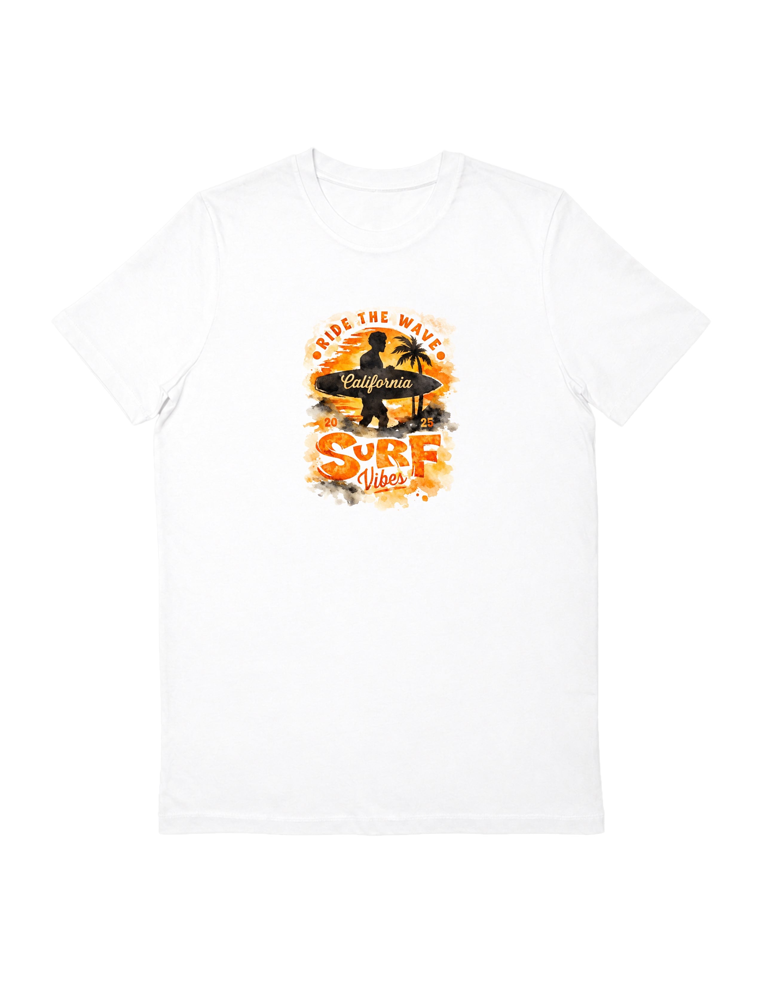 Basic Erkek Bisiklet Yaka Baskılı Beyaz T-shirt