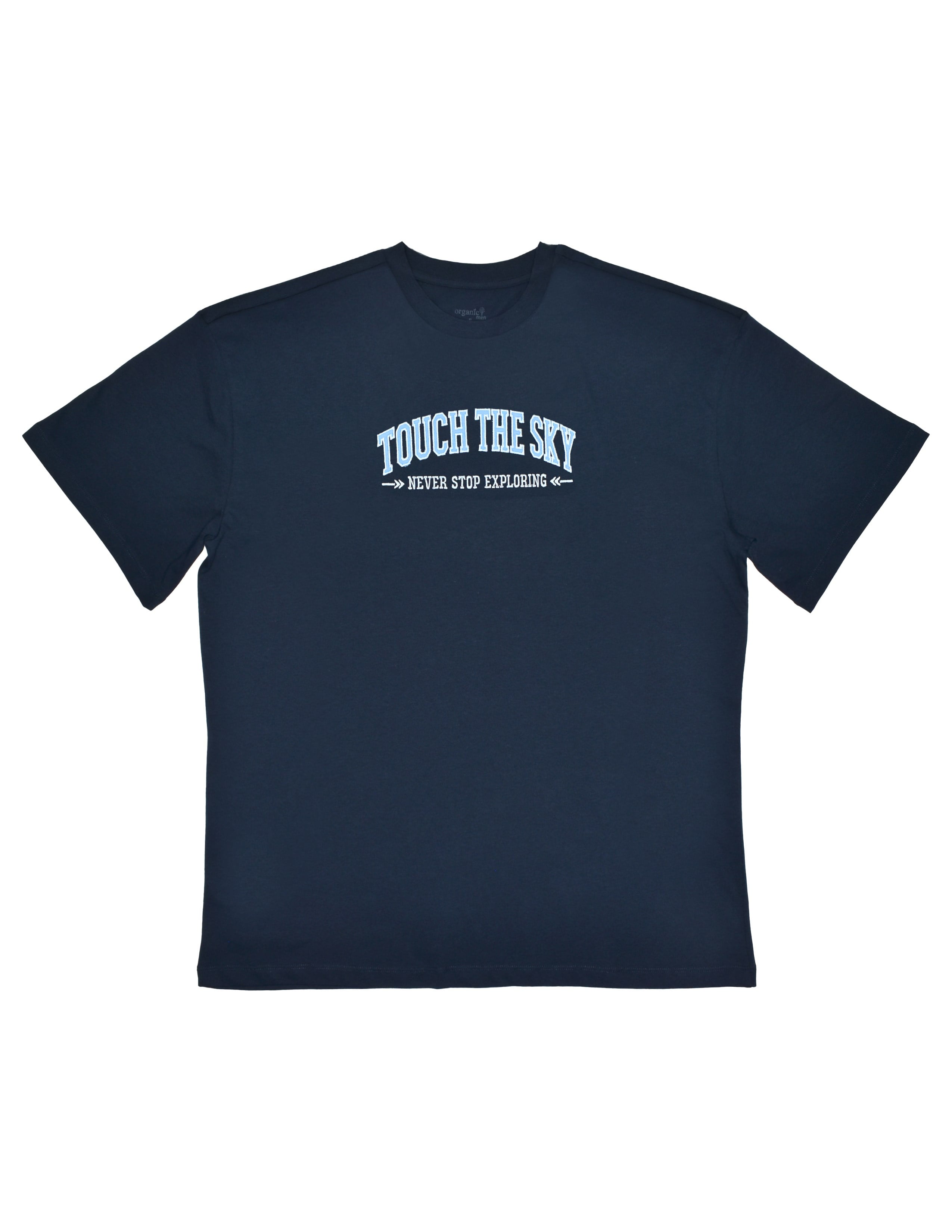 Basic Erkek Oversize Nakışlı Lacivert T-shirt