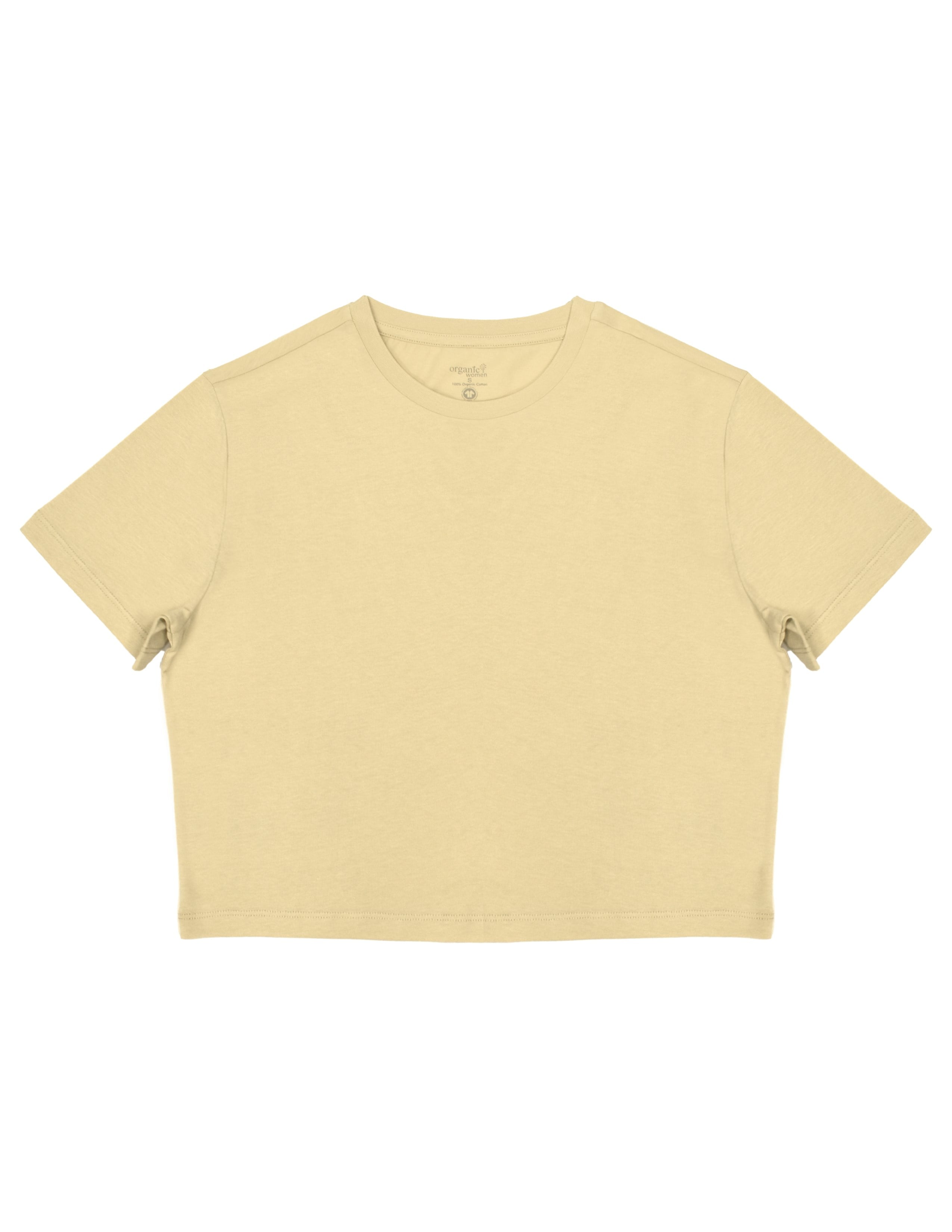 Basic Kadın Crop Bej T-shirt