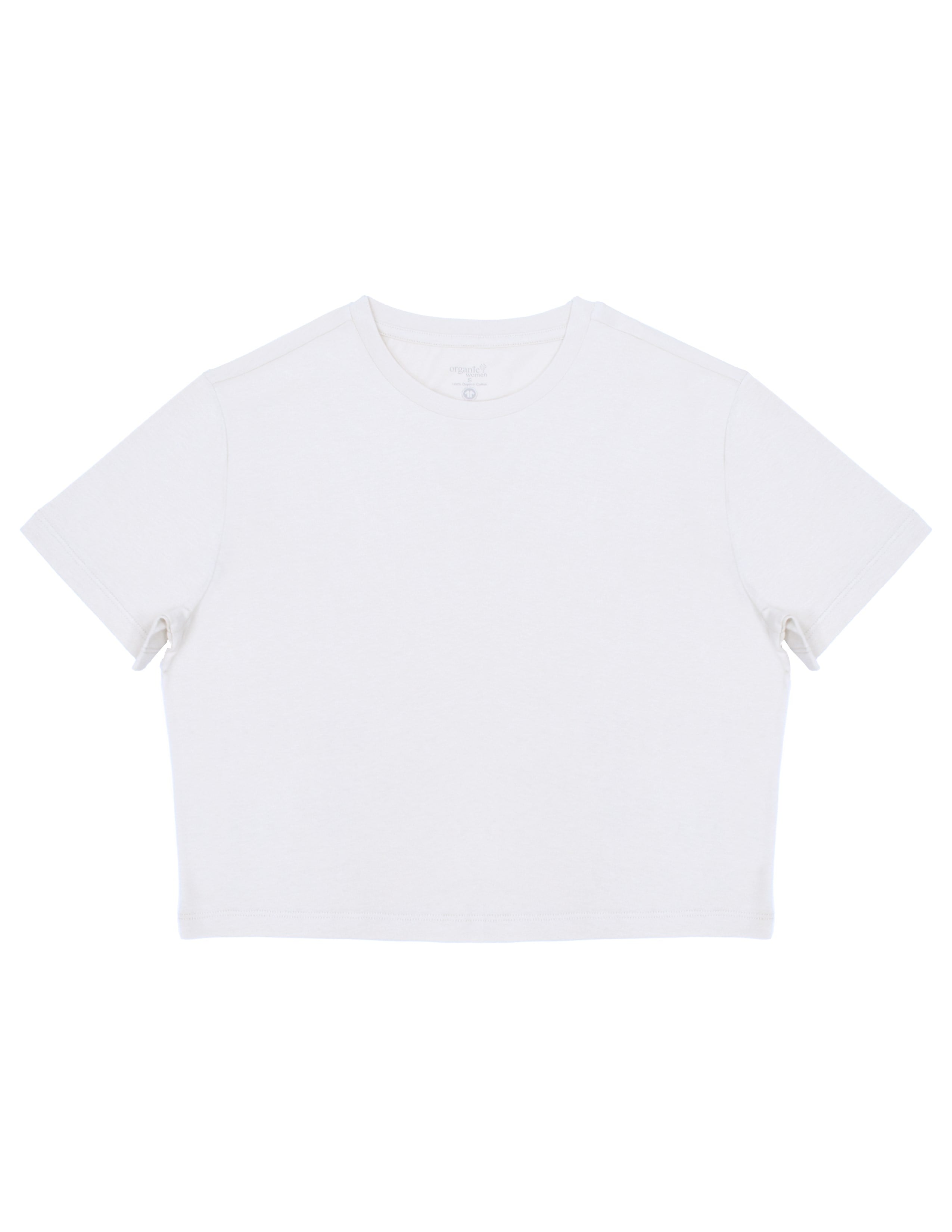 Basic Kadın Crop Beyaz T-shirt
