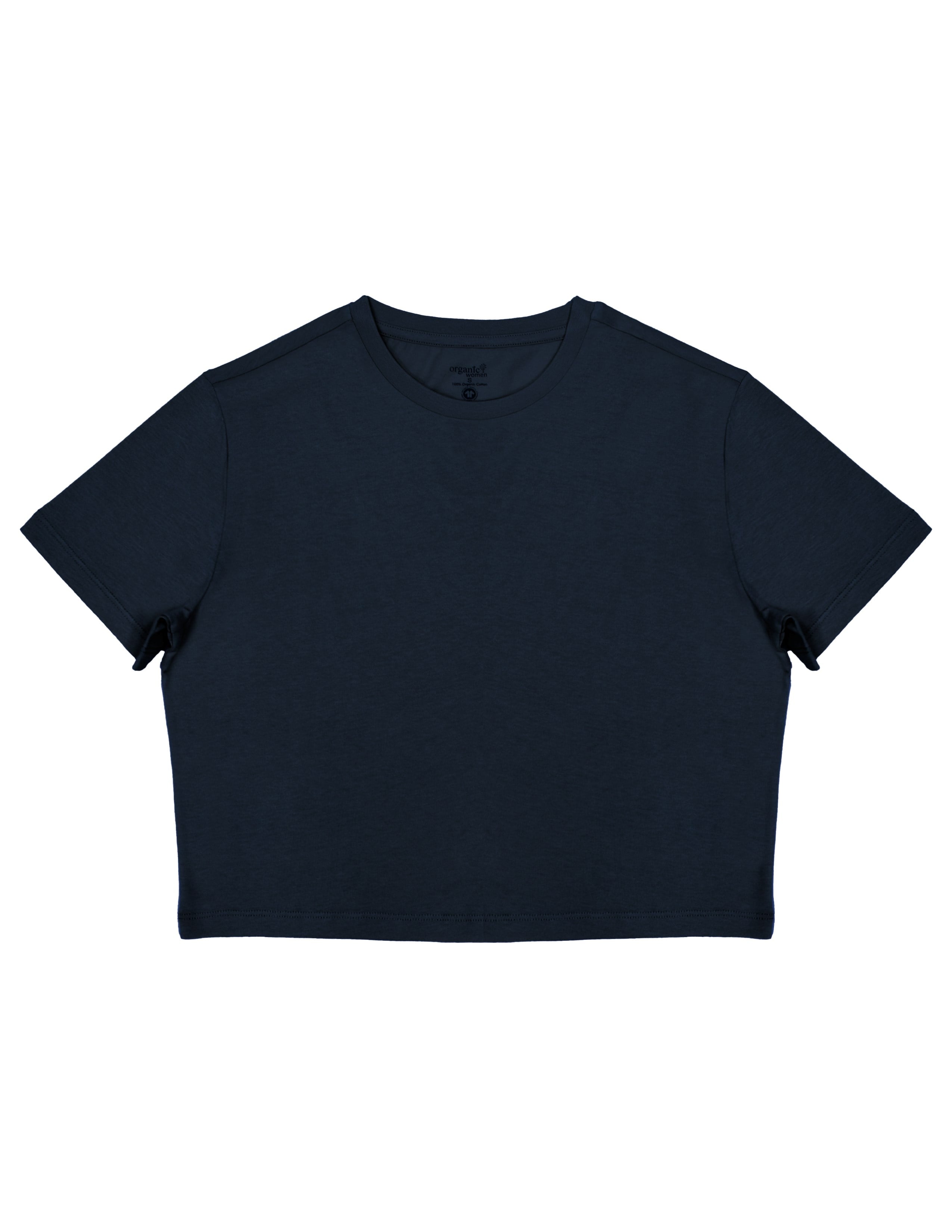 Basic Kadın Crop Lacivert T-shirt