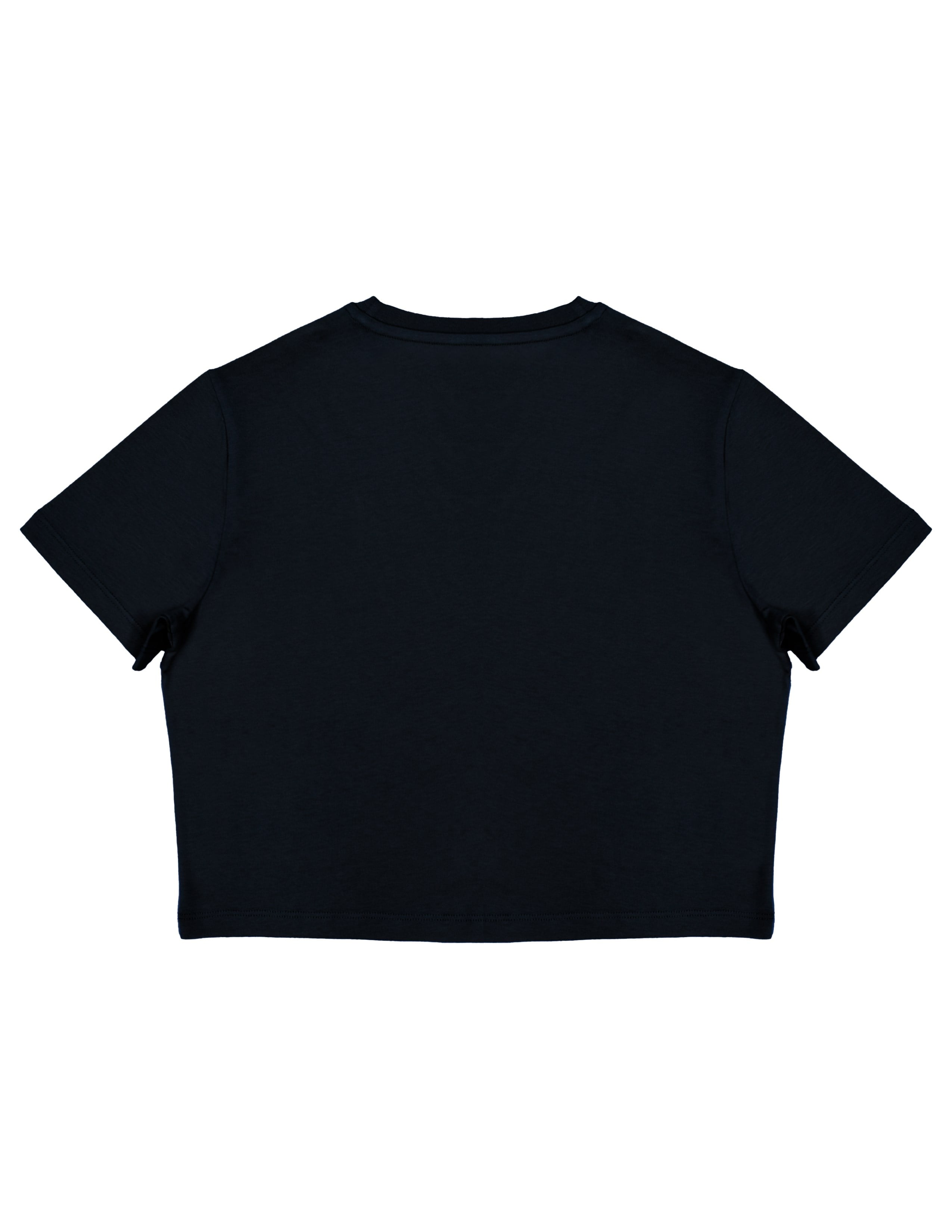Basic Kadın Crop Siyah T-shirt