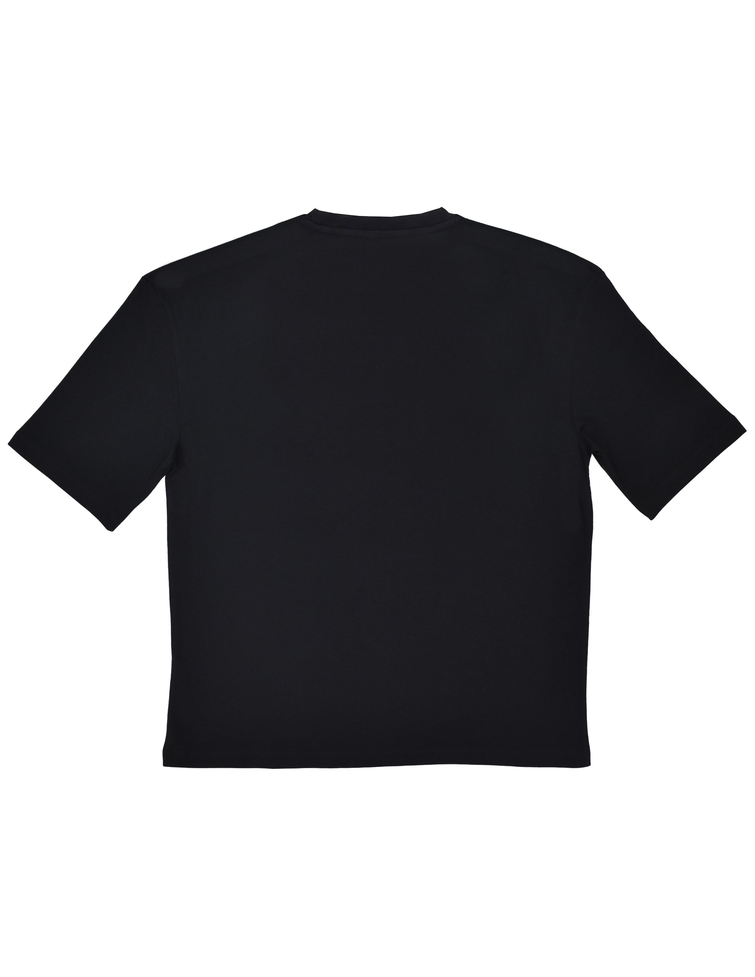 Basic Kadın Loose Nakışlı Siyah T-shirt