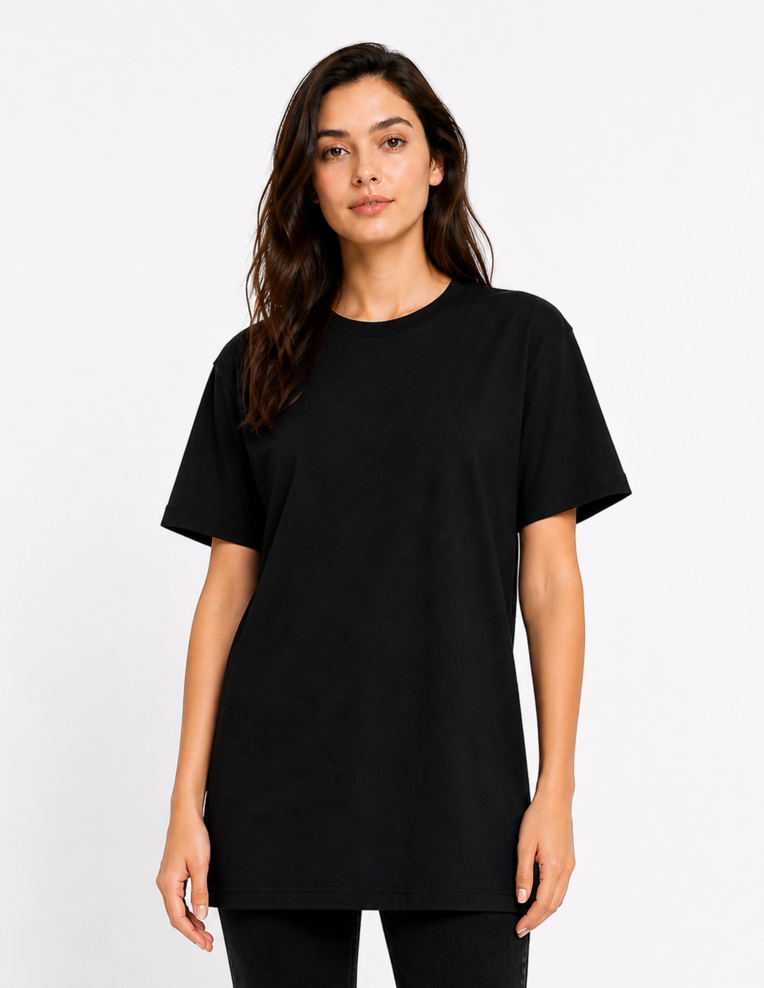 Basic Kadın Relax Siyah T-shirt