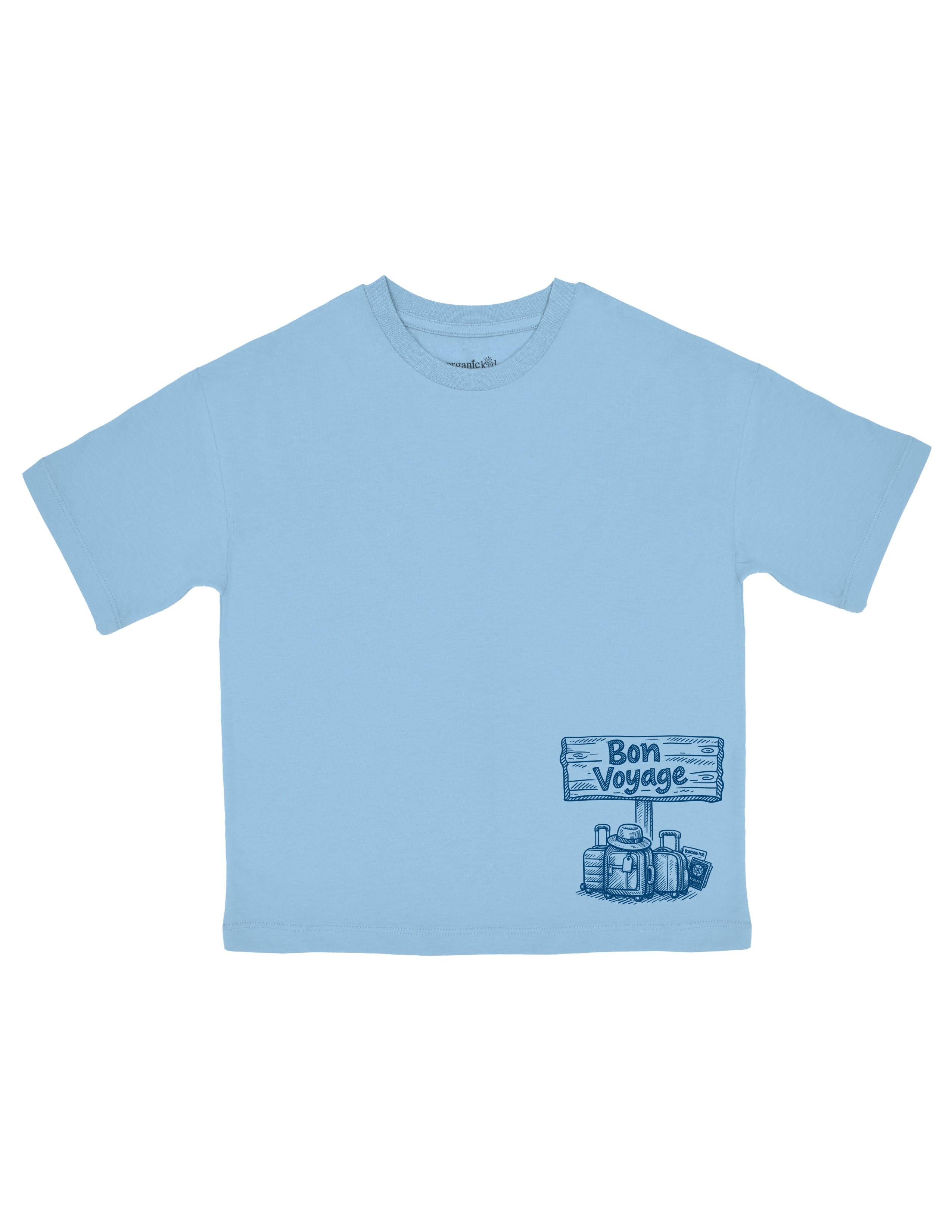 Bon Voyage Erkek Çocuk Açık Mavi Oversize T-shirt