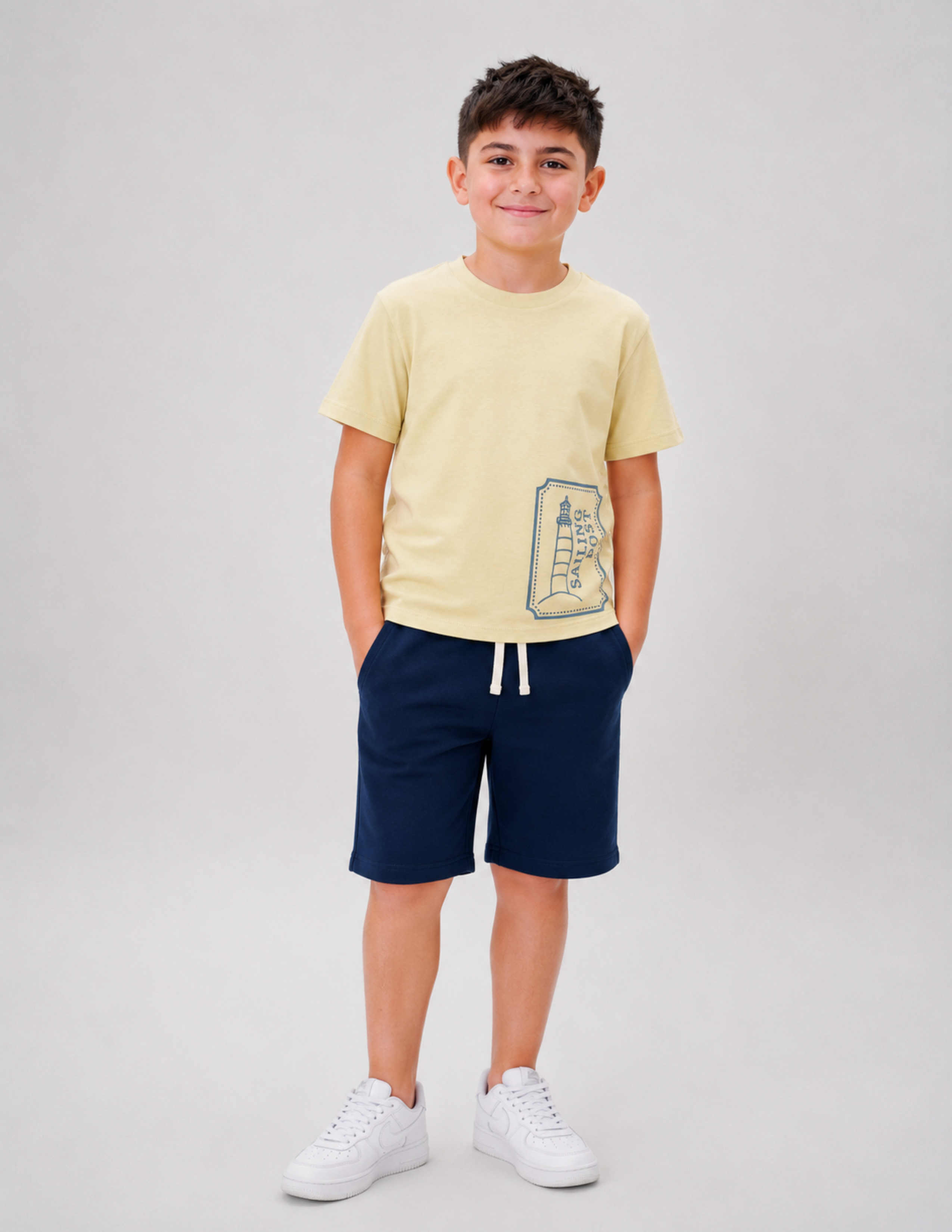 Bon Voyage Erkek Çocuk Bej Oversize T-shirt