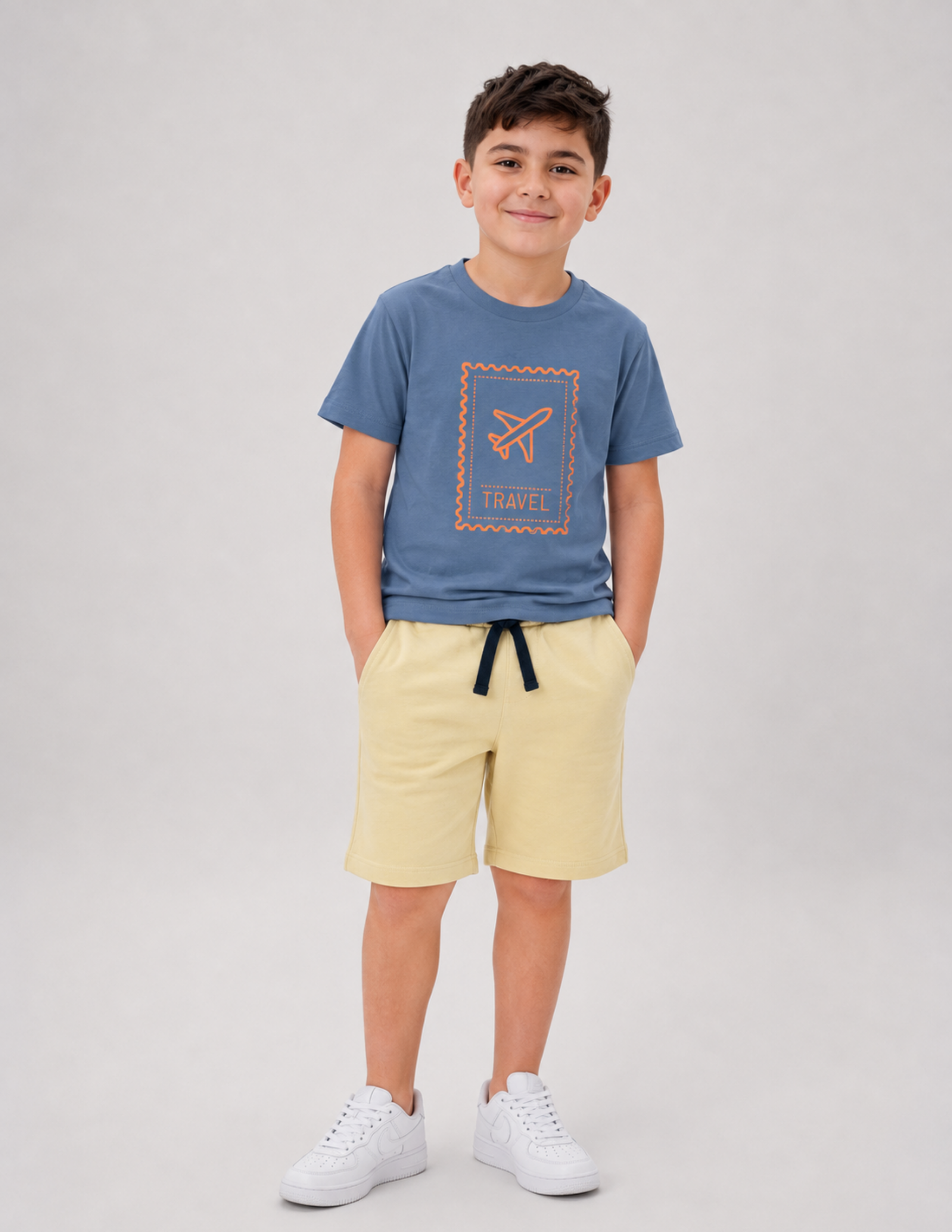 Bon Voyage Erkek Çocuk Koyu Mavi Oversize T-shirt