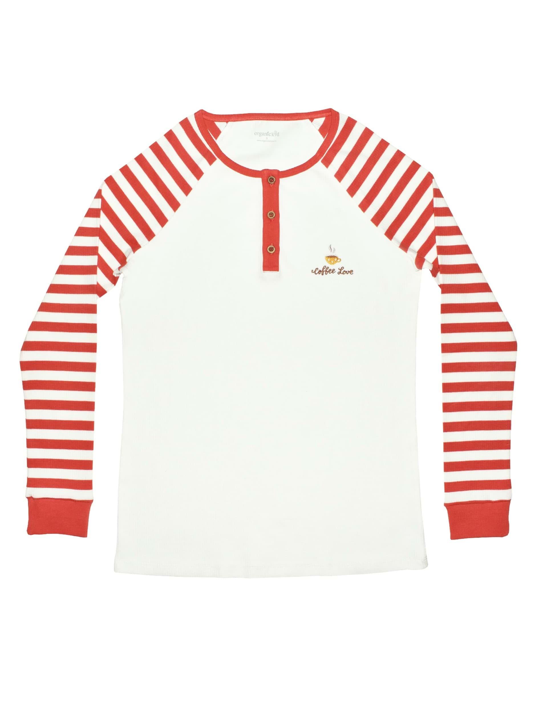 Coffee Kadın Kiremit/Krem Reglan Pijama Takımı