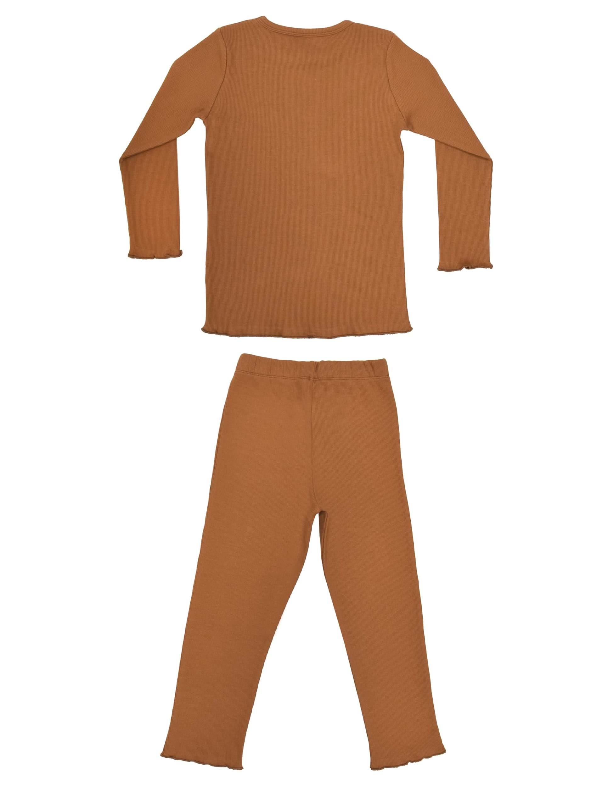 Cosy Kız Çocuk Kahverengi Pijama Takımı