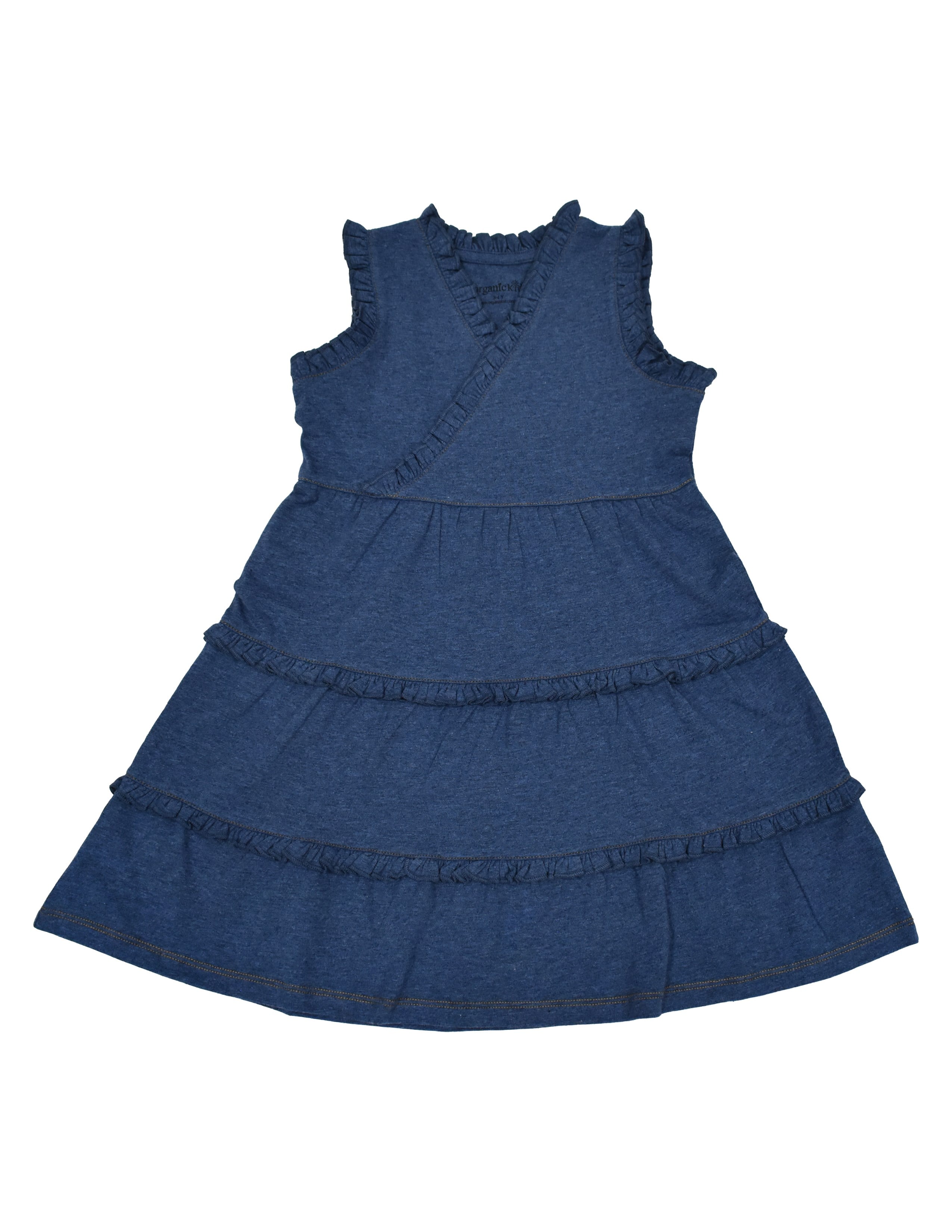 Denim Kız Çocuk Kruvaze Elbise