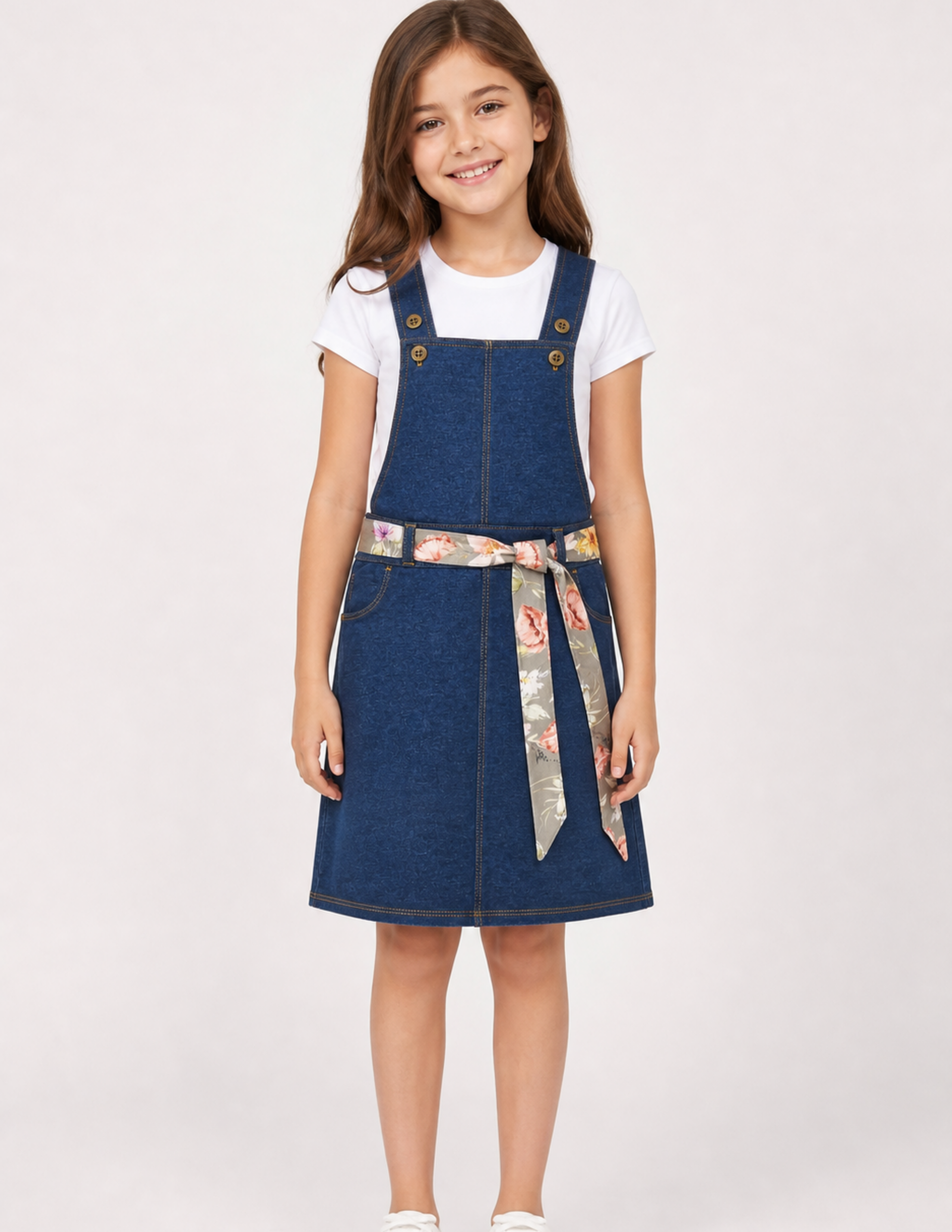 Denim Kız Çocuk Salopet Elbise