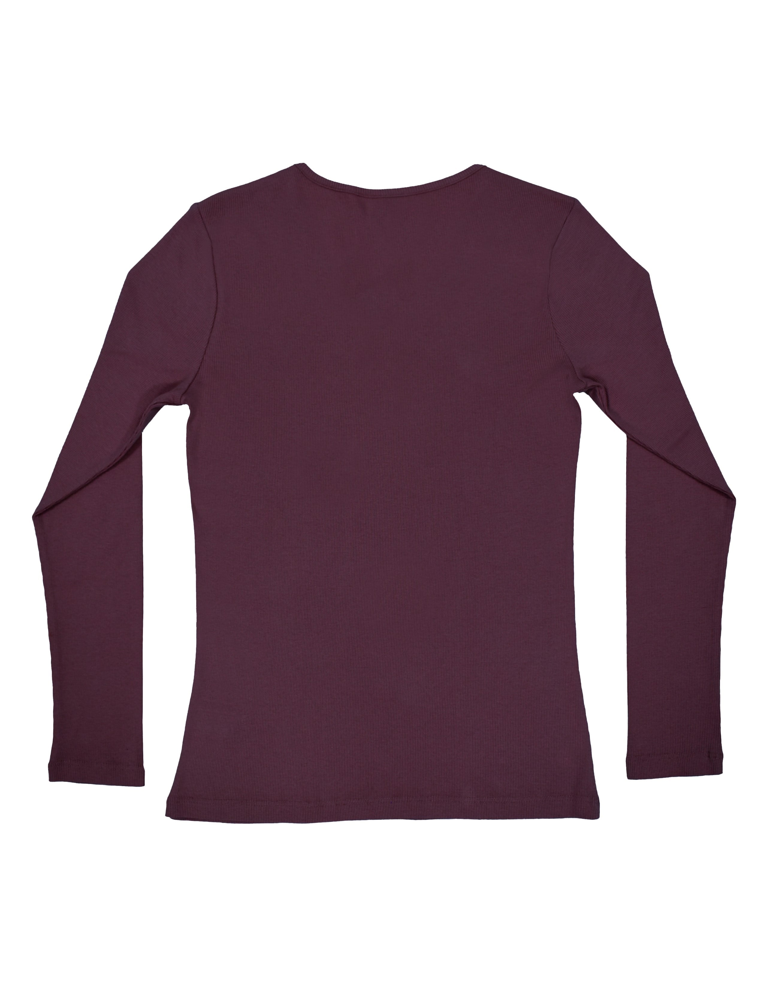 Dusty Rose Kadın Bordo Bisiklet Yaka Dikişli T-shirt