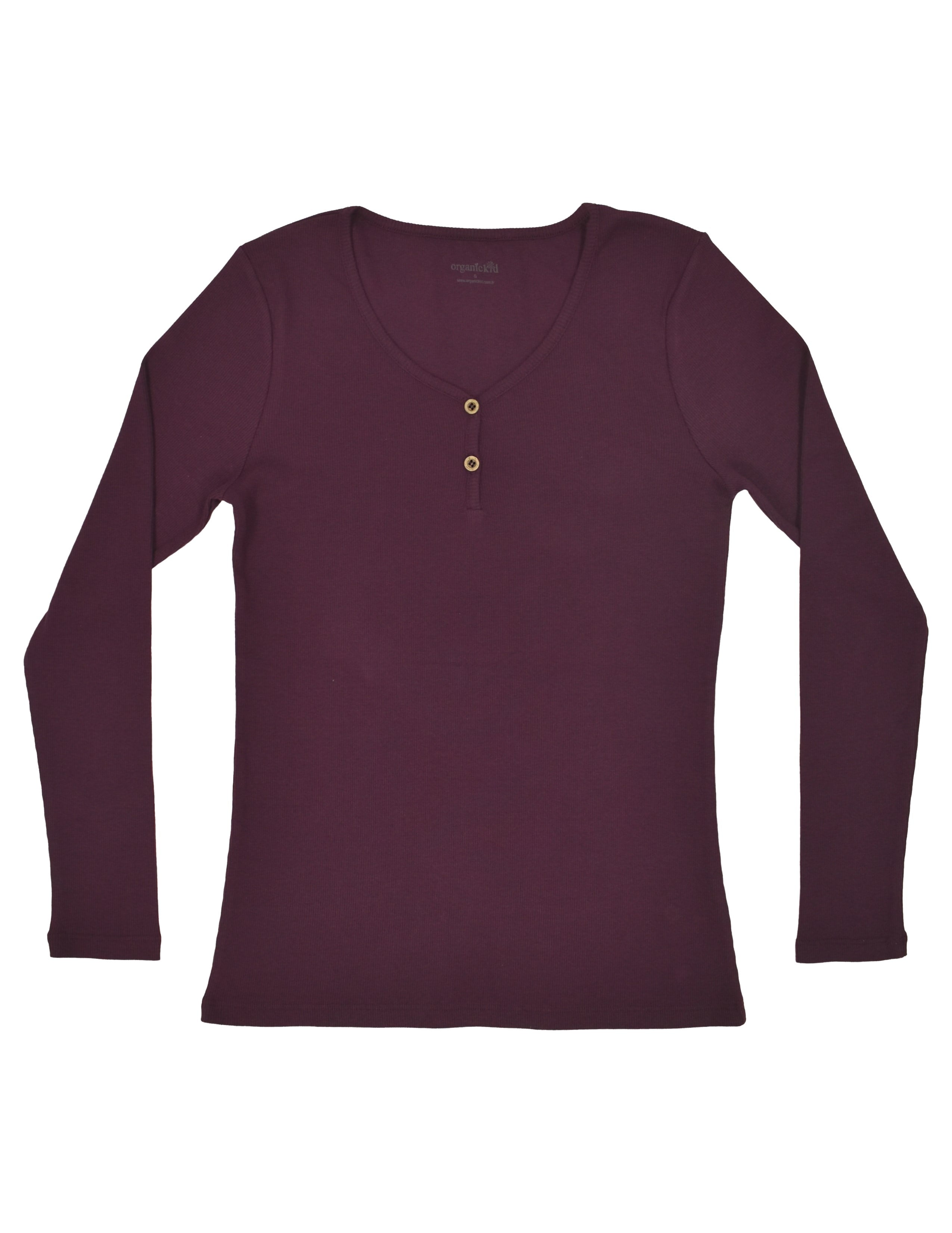 Dusty Rose Kadın Bordo V Yaka T-shirt