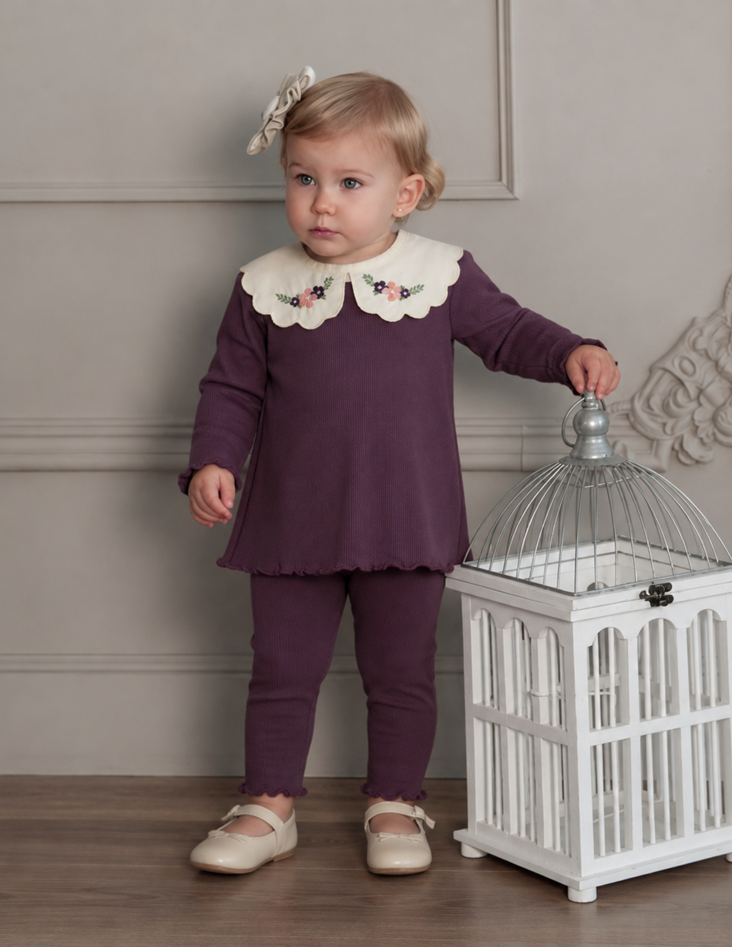 Dusty Rose Kız Bebek Bordo 2'li Set