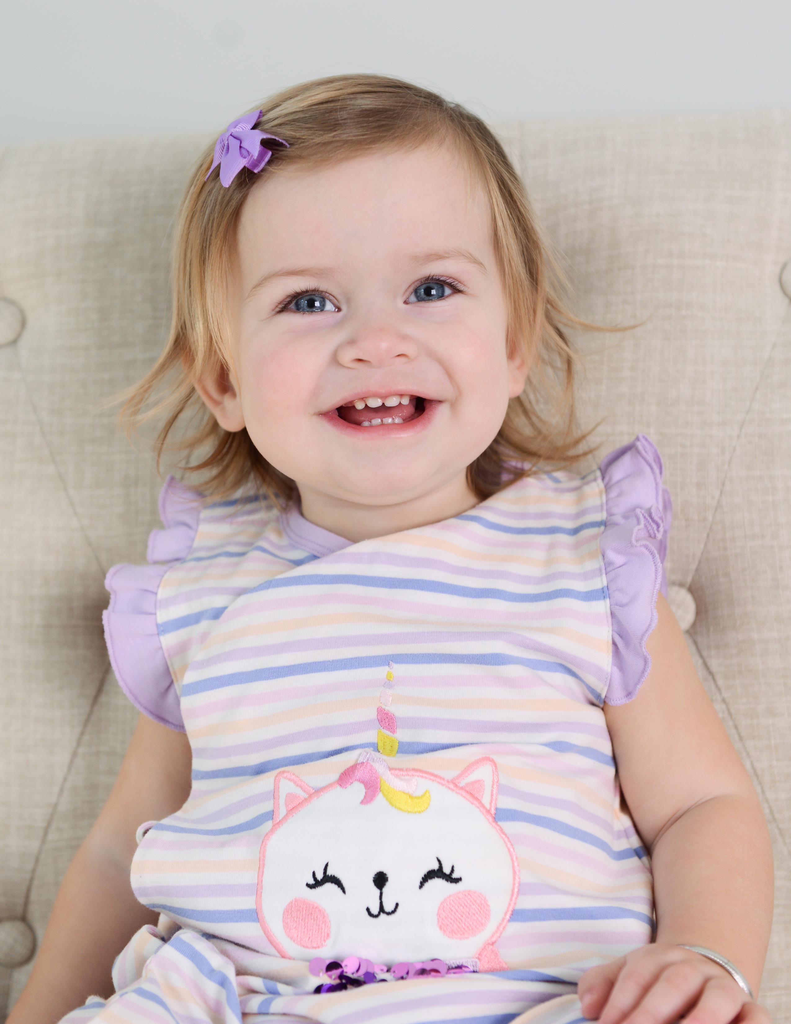 Merkitty Kız Bebek Çift Yönlü Pullu Kısa Kol T-shirt