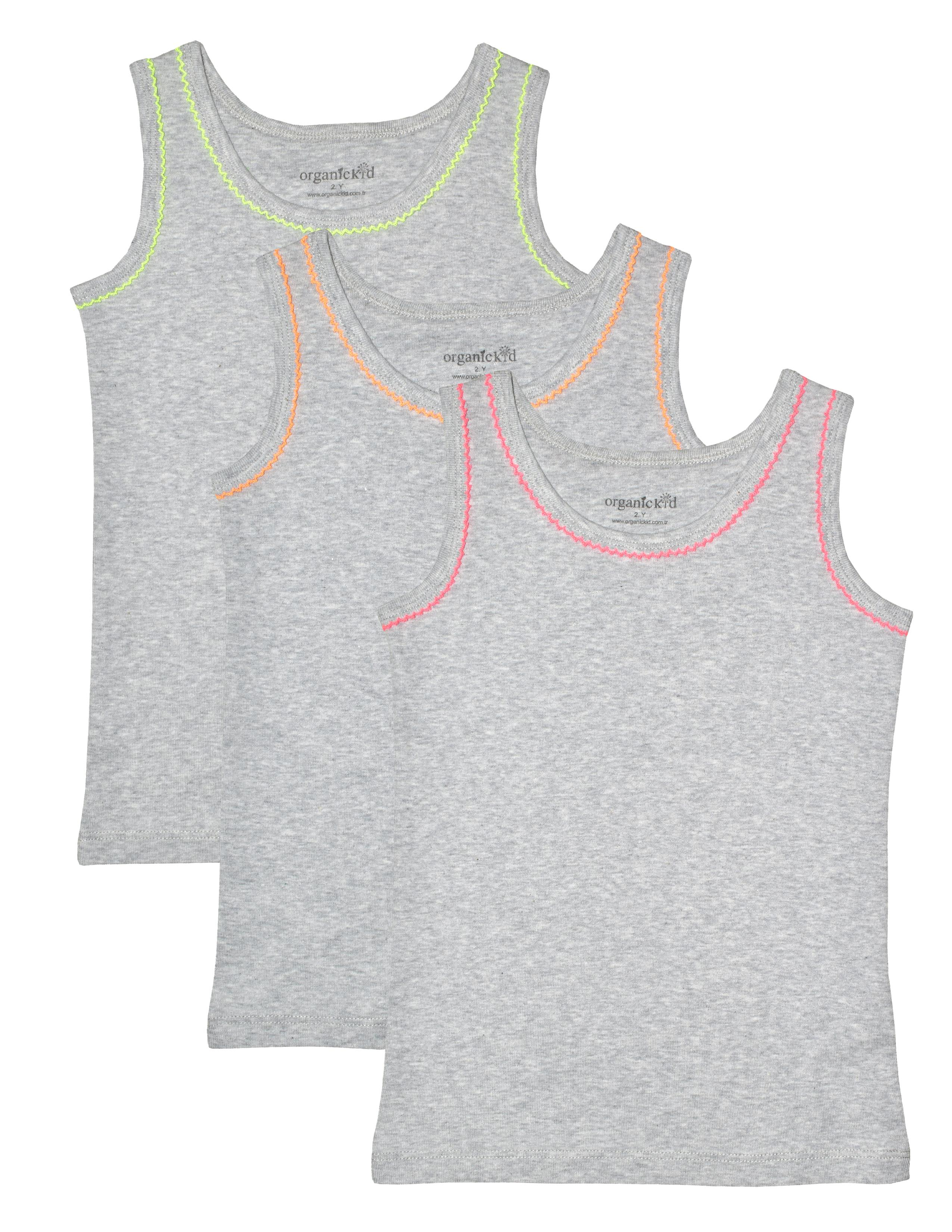 Neon Kız Çocuk Gri Atlet Seti 3lü