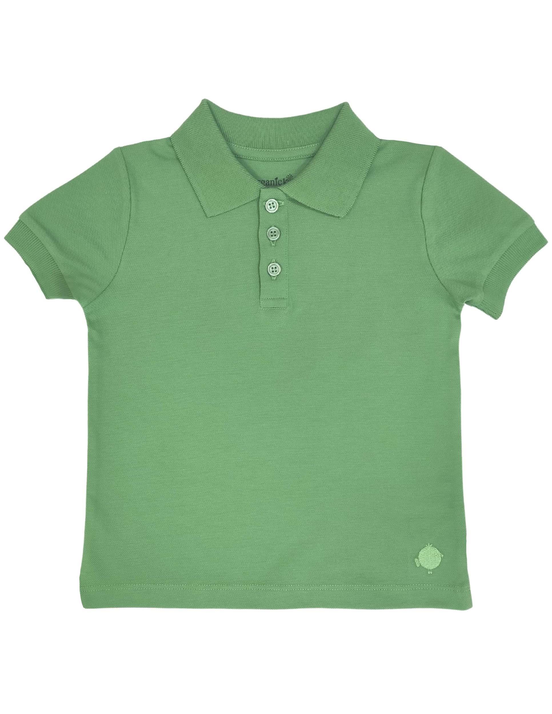 Polo Yaka Basic Yeşil Kısa Kollu Çocuk T-shirt
