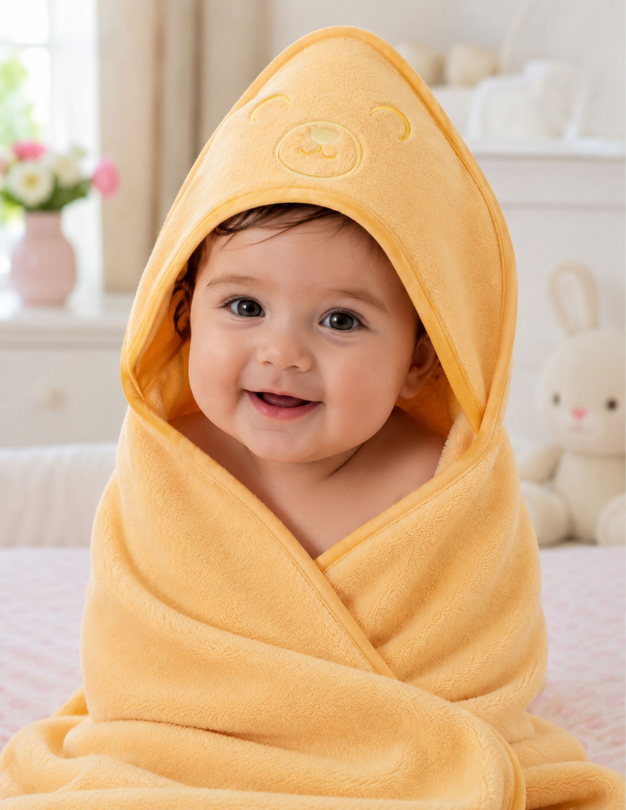 Towel Bebek Turuncu Havlu Bornoz 90x90