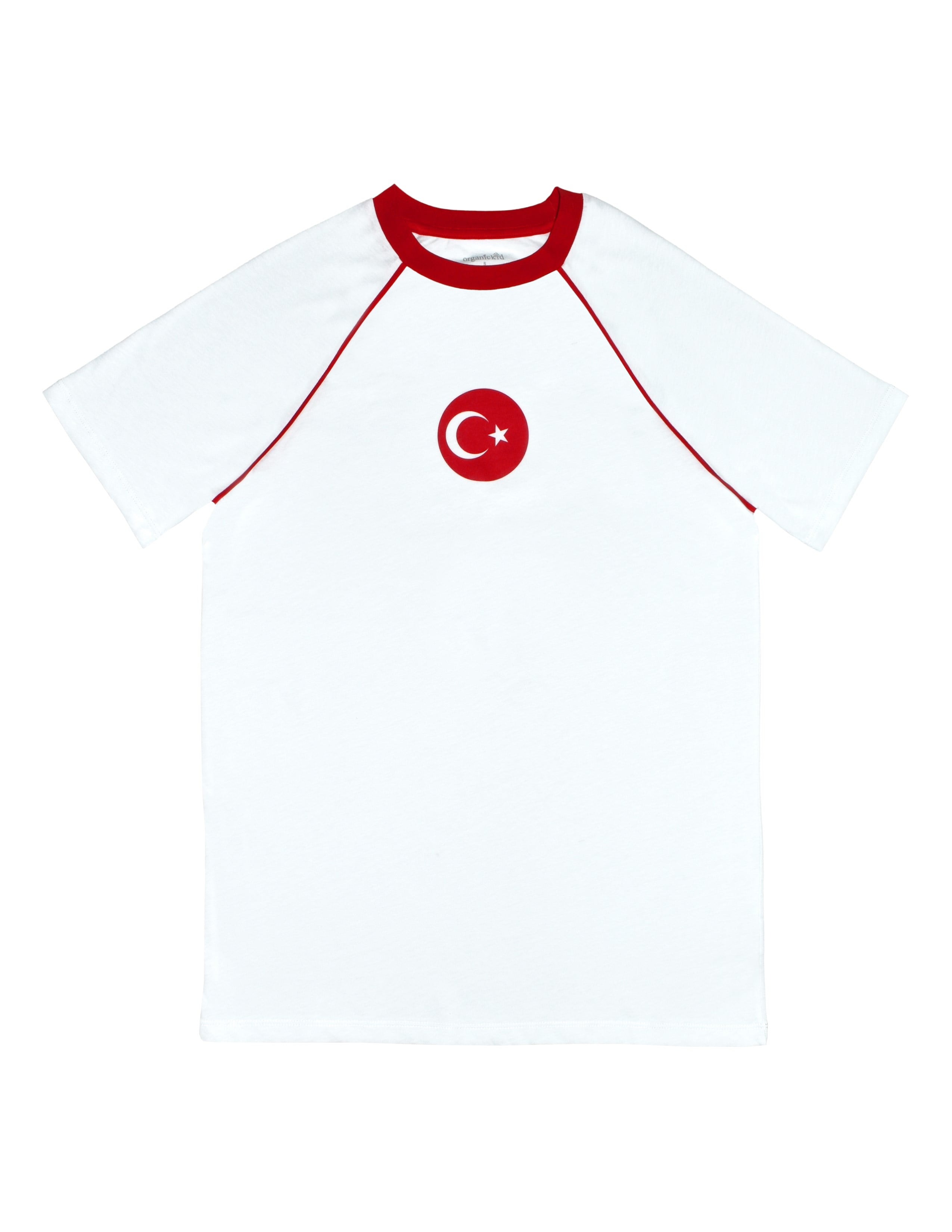 Türkiye Unisex Beyaz Reglan Kol Baskılı T-shirt